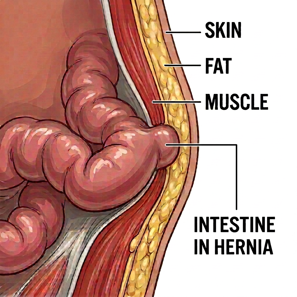 Simplified labeled ventral hernia layers